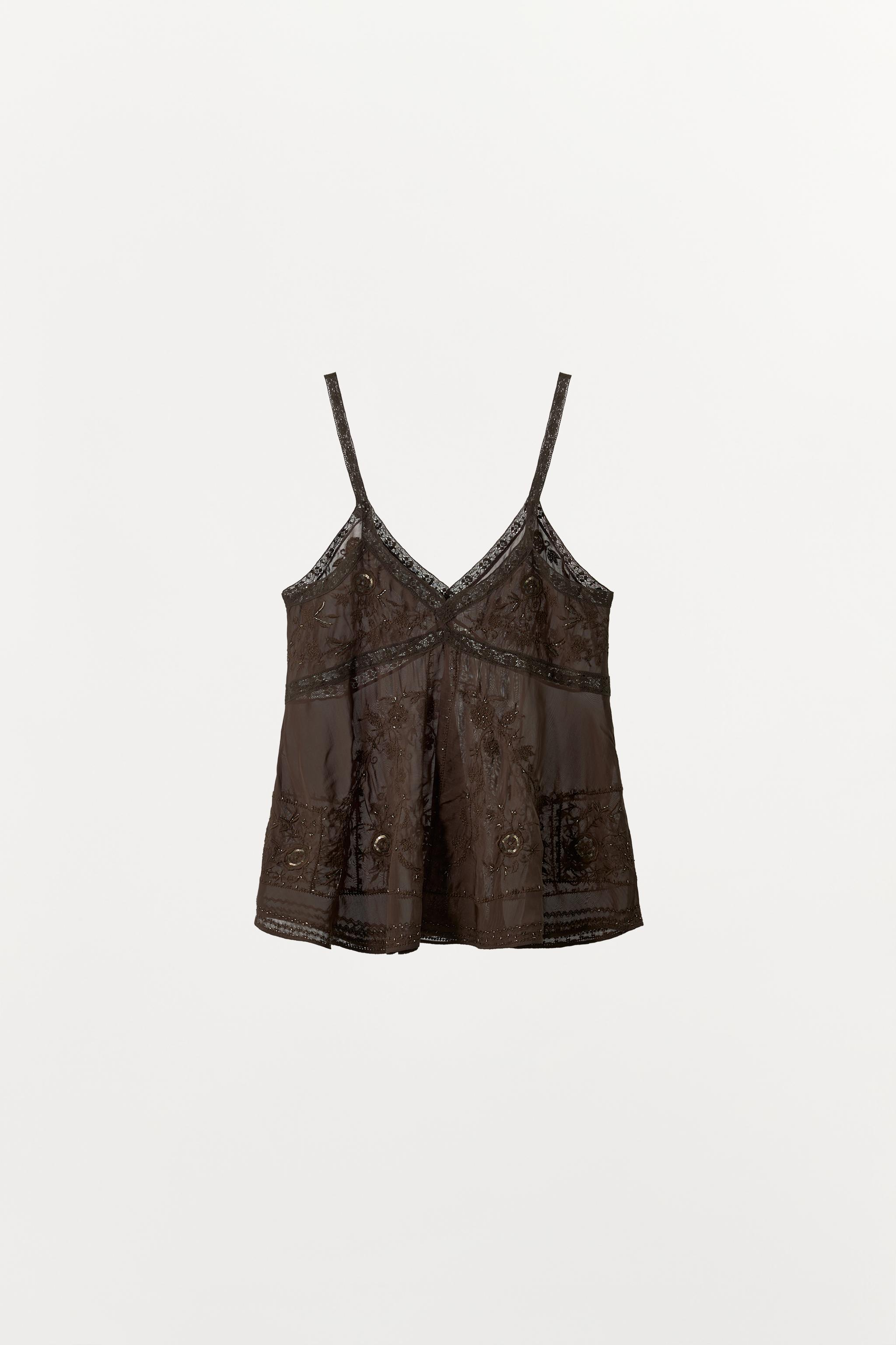 EMBROIDERED BEADED CAMISOLE